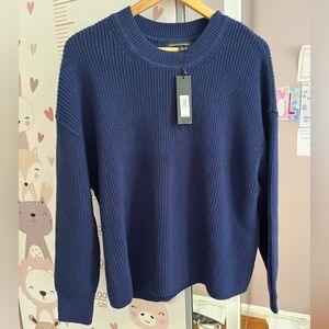 NWT Banana Republic Navy Knitted Sweater Organic Cotton